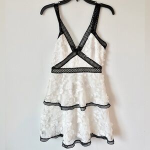 ASOS White and Black Lace Mini Dress